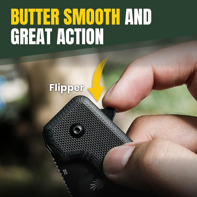 KIZER سكين جيب قابلة للطي Nice Guy، شفرة فولاذية D2 بطول 2.84 بوصة، مقبض G10، سكين EDC صغير، سكاكين قابلة للطي مع قفل ليني للرجال والنساء، سكاكين حادة للتخييم والمشي والصيد والبقاء V3011M1 - Image 4